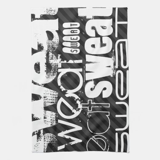 Zweet; Zwarte & Donkergrijze strepen Theedoek (Verticaal)