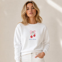 Zweetshirt | Kersen Coquette Strik Lieve Illustrat