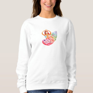 Zweetshirt Yoga Meditatie Regenboog Vrouw Silouet Trui