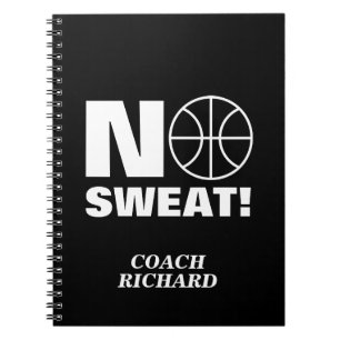 Zweetvrij sportschrift voor basketbalcoach notitieboek