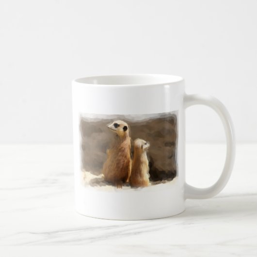 Zwei Erdmaennchen Koffiemok (Rechts)
