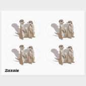 zwei Erdmännchen mit Schatten Ovale Sticker (Vel)