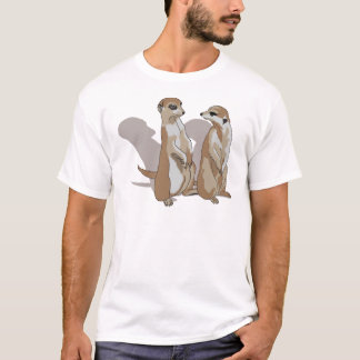 zwei Erdmännchen mit Schatten T-shirt