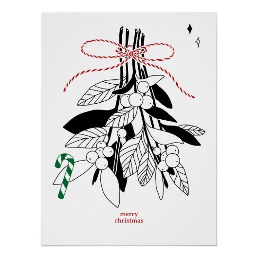 Zweige mit Schneebeeren, Glänzende Poster Perfect Poster (Voorkant)
