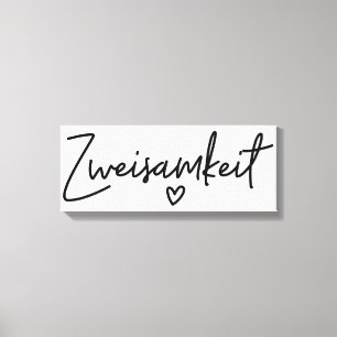 Zweisamkeit, Duits woord, samenzijn, Duits Canvas Afdruk