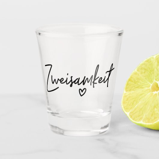 Zweisamkeit, Duits woord, Togetherness, Duitsland Shot Glas (Voorkant)