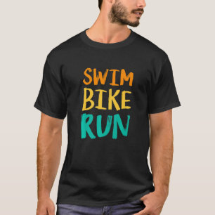 Zwem Fiets Ren Grafisch Hardlopen Zwemmen Fietsen T-shirt