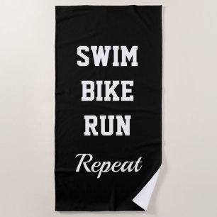 ZWEM FIETS REN HERHAAL grappige triatlon badhanddo Strandlaken