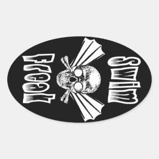 Zwem Freak ovale sticker