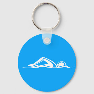 Zwem het Blauw van de Sleutelhanger van het Logo