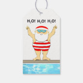 Zwem Kerstmis Cadeaulabel (Achterkant)