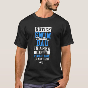 Zwem vader van een zwemmer vader Funny Swim vader T-shirt