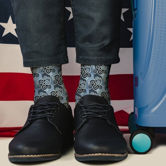 Zwematisch Abstract Patroonontwerp, poeder blauw k Sokken