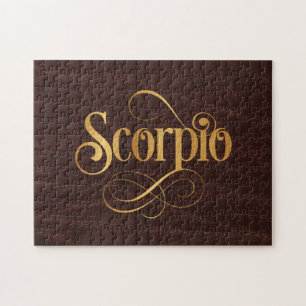 Zwematisch Manuscript Zodiac Sign Scorpio Gold op  Legpuzzel