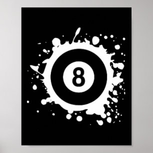Zwembad 8 LL Zwembad Biljart Logo Eenvoudig zwemba Poster