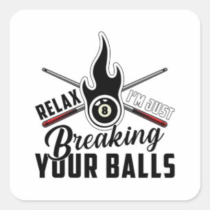 Zwembad Biljart Snooker 8 Bal Biljart Grappig cade Vierkante Sticker