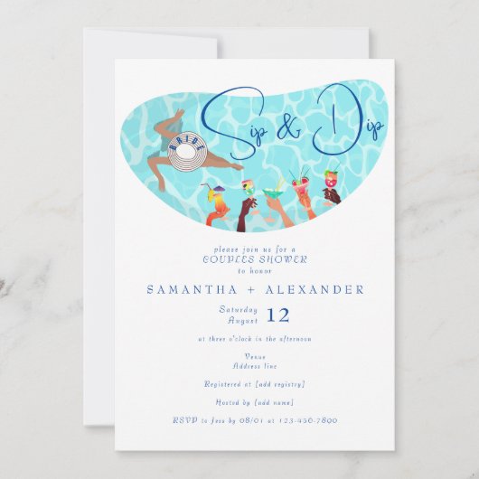 Zwembad Cool Fruit Cocktail Sip & Dip Couples Douc Kaart (Voorkant)