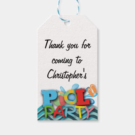 Zwembad Dank u Cadeau Label Cadeaulabel (Voorkant)