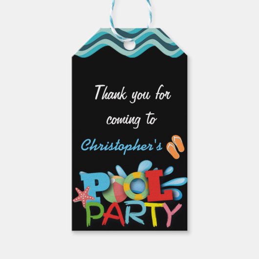 Zwembad Dank u Cadeau Label Cadeaulabel (Voorkant)