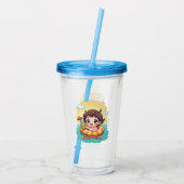 Zwembad Drijver Met Eigen Naam Zomer Design Acryl Drinkbeker (Achterkant)
