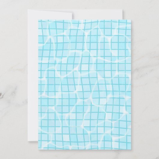 Zwembad drive-in filmavondfeest kaart (Achterkant)