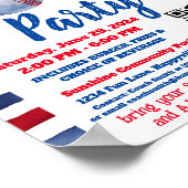 Zwembad en honkbalfeest poster (Hoek)