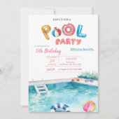 Zwembad Float Bril Zwembad Verjaardagsfeest Kaart (Voorkant)