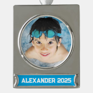 Zwembad Foto Azure Verzilverd Banner Ornament