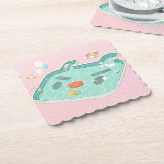 zwembad kartonnen onderzetters (Gebogen)