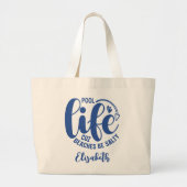 Zwembad Life Blue Grote Tote Bag (Voorkant)