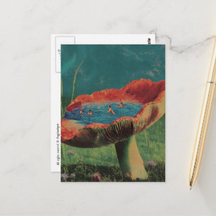 Zwembad met Paddenstoel Briefkaart