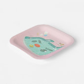 zwembad papieren bordje (Gebogen)