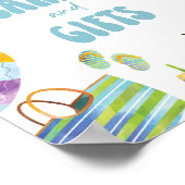 Zwembad Party Cadeaubonnen Teken Poster (Hoek)