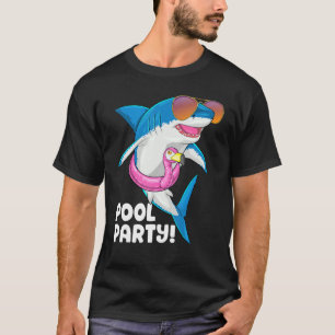 Zwembad Party Flamingo Float Zomer Vakantie Haai S T-shirt