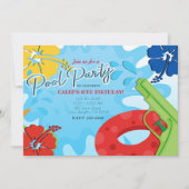 Zwembad Party Squirt Pistool Water Fun Summer Hibi Kaart (Voorkant)