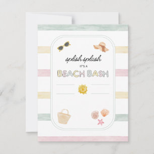 Zwembad party strand Modern Kleurrijk Baby shower Feestdagenkaart