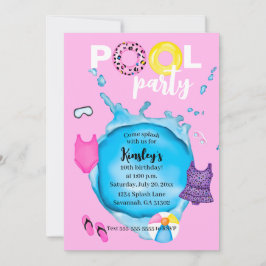 Zwembad Party Verjaardag Splash Leopard badpak Kaart