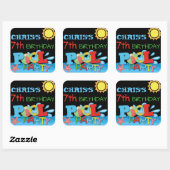 Zwembad Party Verjaardag Sticker (Vel)