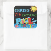 Zwembad Party Verjaardag Sticker (Tas)