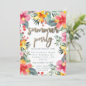 Zwembad Party Zomer BBQ Kaart (Staand voorkant)