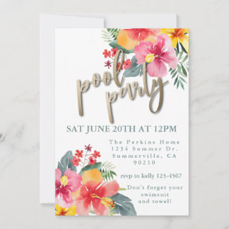 Zwembad Party Zomer BBQ Kaart