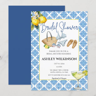 Zwembad Party Zomer Strand Blauwe Tegels Vrijgezel Kaart