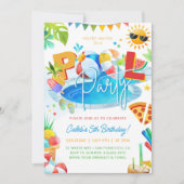 ZWEMBAD PARTY Zwemmen Jongen Verjaardag Pool Party Kaart (Voorkant)