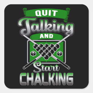 Zwembad snooker biljart 8 bal biljart grappig cade vierkante sticker