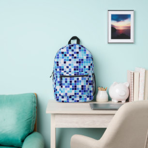 Zwembad Tegels, Blauw Mozaïek Tegels, Geometrisch  Bedrukte Rugzak