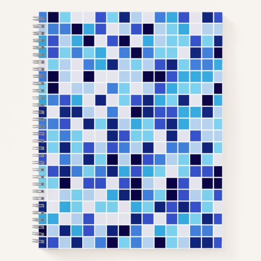 Zwembad Tegels, Blauw Mozaïek Tegels, Geometrisch Notitieboek (Voorkant)