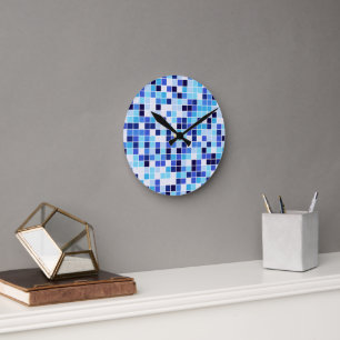 Zwembad Tegels, Blauw Mozaïek Tegels, Geometrisch  Ronde Klok