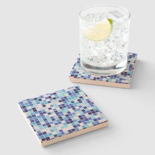 Zwembad Tegels, Blauw Mozaïek Tegels, Geometrisch Stenen Onderzetter