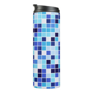 Zwembad Tegels, Blauw Mozaïek Tegels, Geometrisch  Thermosbeker