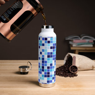 Zwembad Tegels, Blauw Mozaïek Tegels, Geometrisch Waterfles